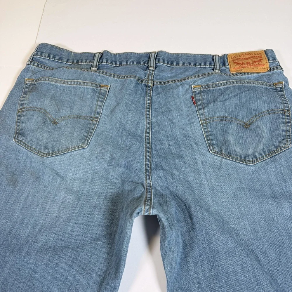 Levi's 559 Jeans Mens 42x32 Blue Denim Faded Hipster Red Tab Boho Straight Leg